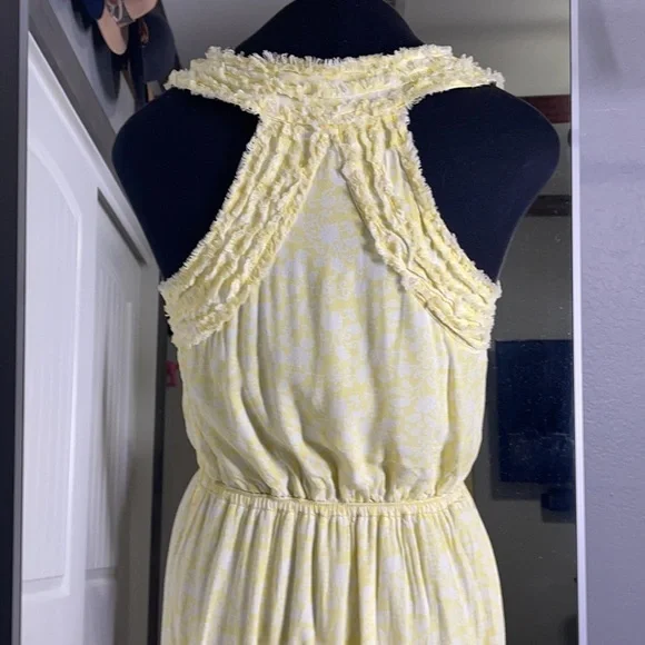 Yellow cotton maxi dress (XS) - Picture 9 of 14